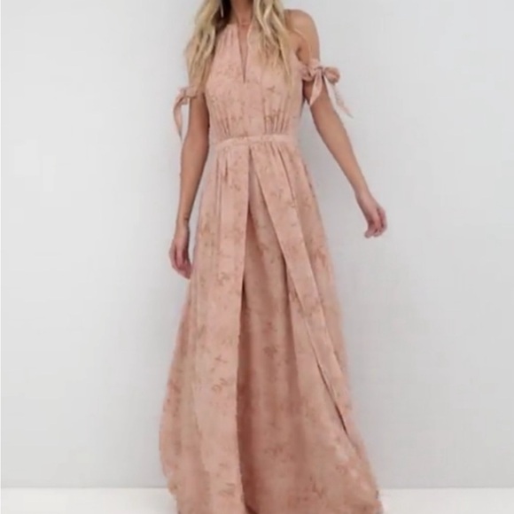 The Jetset Diaries TJD Sierra Floral Maxi Dress Halter Off Shoulder Front Slit S - Picture 7 of 16